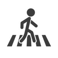 Pedestrian crossing and pedestrian silhouette icon. Vector. vector