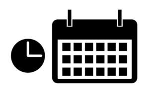 reloj y calendario icono colocar. cita y plan. calendario. vector. vector