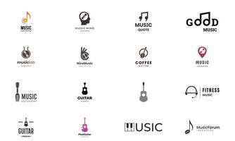 set of music logos collection template vector