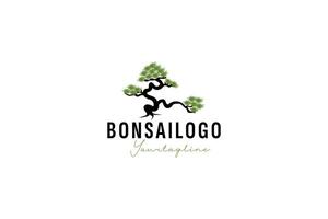 bonsai logo vector icono ilustración