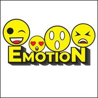 emotion text illustration vector design with various expressions icon. suitable for logos, icons, posters, t-shirt designs, stickers, concepts, companies, web, advertisements.