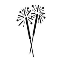 Firework celebration decor vector illustration design isolated in white. firework silhouette