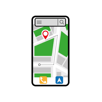gps navigering Karta, smartphone Karta Ansökan och röd precisera på skärm, app Sök Karta navigering, isolerat på uppkopplad Kartor bakgrund png