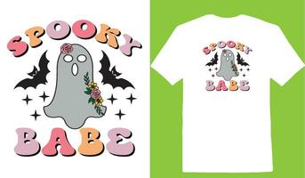 Spooky Babe T-shirt vector