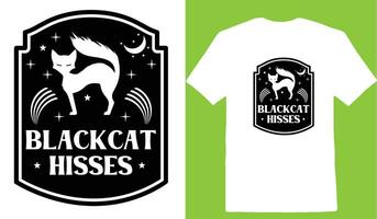 Blackcat Hisses T-shirt vector