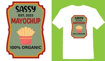 Sassy Est. 2023 Mayochup 100 Organic T-shirt vector