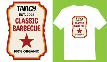 tangy Est. 2023 classic barbecue 100 Organic T-shirt vector