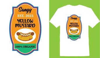 Sangy Est. 2023 Yellow Mustard 100 Organic T-shirt vector