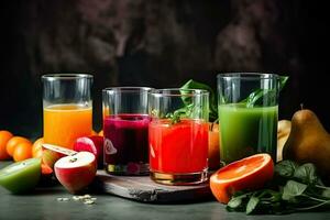 Nutritious Juices and Healthy Drinks - Elevate Your Well-Being - Generative AI photo