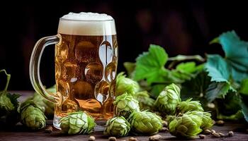 Craft Beer and Hops - A Perfect Blend - Generative AI photo