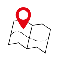 elemento de diseño de logotipo de pin de mapa png