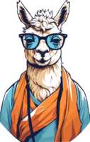 Fashionable Llama Artistic Depictions of Llamas with Eyewear AI generative png