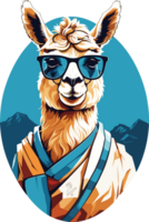 Fashionable Llama Artistic Depictions of Llamas with Eyewear AI generative png