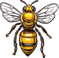 Nature's Ballet Artful Honey Bee Depictions AI generative png