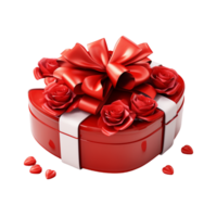 valentines journée rouge l'amour cadeau boîte ai génératif png