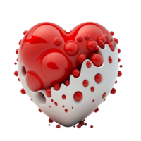 Valentines Day 3d Stereo Love Red Heart Ai Generative png