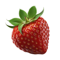 Red Fresh Strawberry isolated on transparent background cutout png Ai Generative