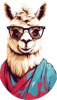 à la mode lama artistique représentations de lamas avec lunettes ai génératif png