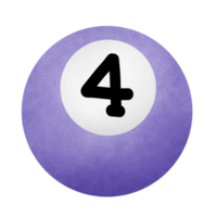 Purple Billiard Number 4 png