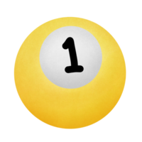 Yellow Billiard number 1 png