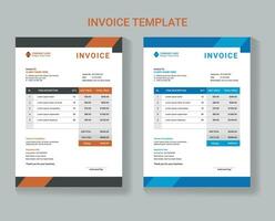 Vector clean invoice template, invoice design, Clean invoice vector template design, Corporate invoice design,