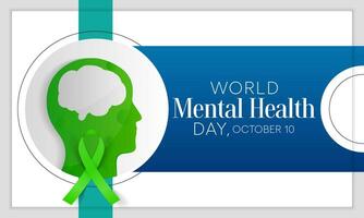 Mental Health day is observed every year on October 10, A mental illness is a health problem that significantly affects how a person feels, thinks, behaves, and interacts with other people. vector