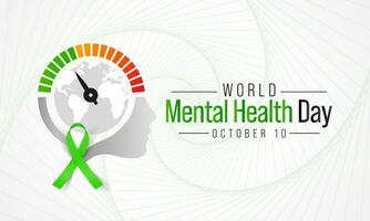 Mental Health day is observed every year on October 10, A mental illness is a health problem that significantly affects how a person feels, thinks, behaves, and interacts with other people. vector