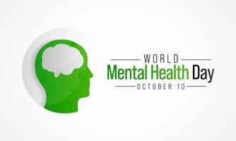 Mental Health day is observed every year on October 10, A mental illness is a health problem that significantly affects how a person feels, thinks, behaves, and interacts with other people. vector