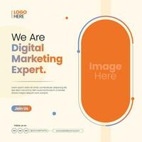 Digital Marketing Expert Social Media Post Set , Corporate Business Promotion Social Media Post Banner, Square Flyer Template vector