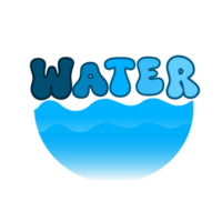 Wasser Text mit Blau Wasser Ozean Wasser Wellen Illustration, Ozean Tide Illustration mit Wasser Text, Strand Illustration, Blau Wasser Wellen, Strand Wasser Wellen Illustration Clip Art, Küsten Wasserwellen png