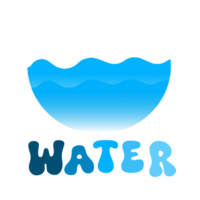 Wasser Text mit Blau Wasser Ozean Wasser Wellen Illustration, Ozean Tide Illustration mit Wasser Text, Strand Illustration, Blau Wasser Wellen, Strand Wasser Wellen Illustration Clip Art, Küsten Wasserwellen png