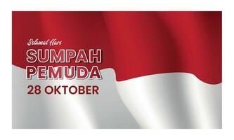 Happy Indonesian Youth Pledge. Suitable for greeting card, poster and banner vector