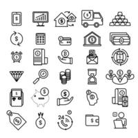 Finance and business line icons collection. Icon set in a flat design. Thin outline icons pack. Vector illustration EPS10