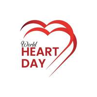 World heart day poster. Web banner with heart. Vector illustration.