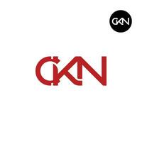 letra ckn monograma logo diseño vector