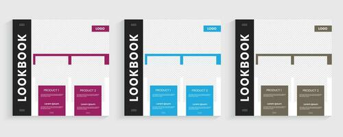 New product catalog web and print square banner layout template vector