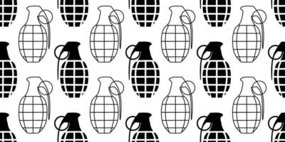 black white grenade seamless pattern vector