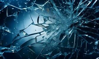 Broken glass texture background. Fragility and violence concept. photo