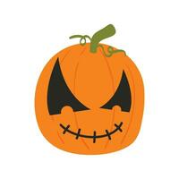 Scary Halloween pumpkin faces. Scary smiles. Evil pumpkin for autumn Halloween celebration. Spooky face on white background isolated. Jack o Lantern decoration for funny halloween vector