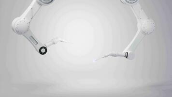 Mechanical arm with white background, 3d rendering. video