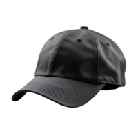 negro béisbol gorra aislado en transparente antecedentes ,gorra cortar fuera burlarse de arriba ,generativo ai png