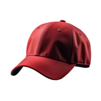 red baseball cap isolated on transparent background ,cap cut out mock up ,generative ai png