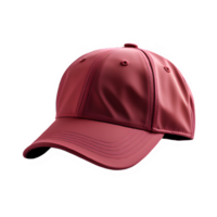 red baseball cap isolated on transparent background ,cap cut out mock up ,generative ai png