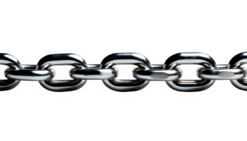 horizontal straight chain isolated on transparent background ,metallic silver chain cut out isolated ,generative ai png