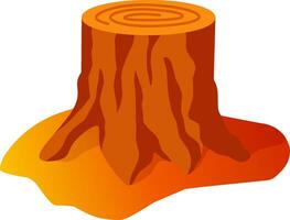 Autumn tree stump vector illustration. Stump fall season icon with gradient color. Autumn graphic resource for icon, sign, symbol or decoration. Stump from the fallen tree in the fall season