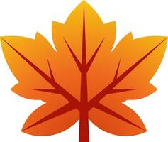 Maple leaf autumn vector illustration. Maple fall season icon with gradient color. Autumn leaf graphic resource for icon, sign, symbol or decoration. Fall season leaf icon for design hygge and cozy