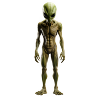 green alien isolated on transparent background ,generative ai png