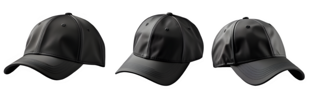 black baseball cap isolated on transparent background ,cap cut out mock up ,generative ai png