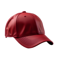 red baseball cap isolated on transparent background ,cap cut out mock up ,generative ai png