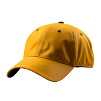 Jaune base-ball casquette isolé sur transparent Contexte ,casquette Couper en dehors moquer en haut ,génératif ai png